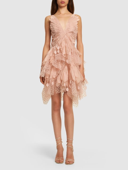 Zimmermann: LVR Exclusive flocked tulle mini dress - Beige - women_1 | Luisa Via Roma