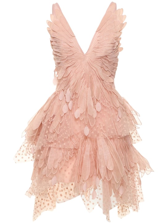 Zimmermann: LVR Exclusive flocked tulle mini dress - Beige - women_0 | Luisa Via Roma