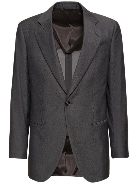 Giorgio Armani: LVR Exclusive wool single breast jacket - Grey - men_0 | Luisa Via Roma