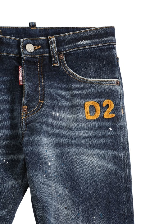 Dsquared2: Cotton denim distressed jeans - Denim - kids-girls_1 | Luisa Via Roma
