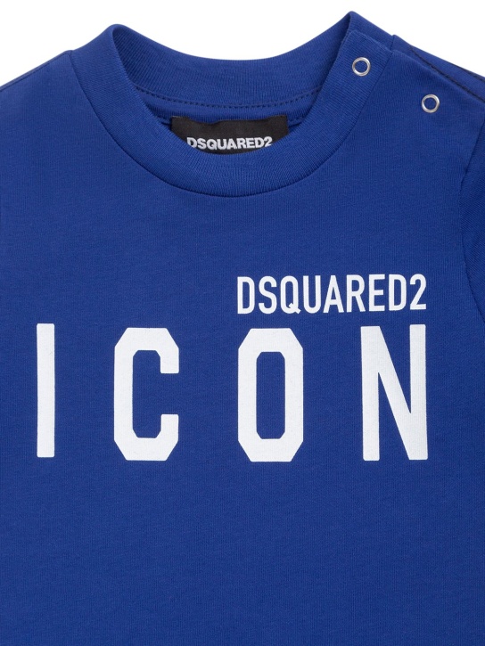 Dsquared2: T-shirt Icon in jersey di cotone con stampa - kids-girls_1 | Luisa Via Roma