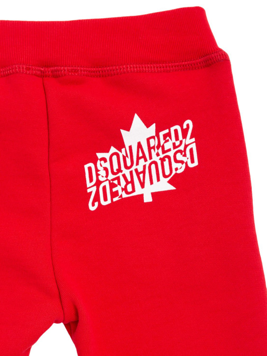 Dsquared2: Pantalon de survêtement en coton à imprimé logo - Rouge - kids-girls_1 | Luisa Via Roma