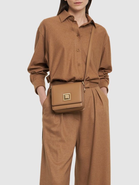 Max Mara: LVR Exclusive MM Bag leather bag - Camel - women_1 | Luisa Via Roma