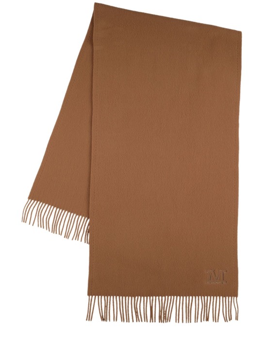 Max Mara: LVR Exclusive embroidered wool scarf - Camel - women_0 | Luisa Via Roma