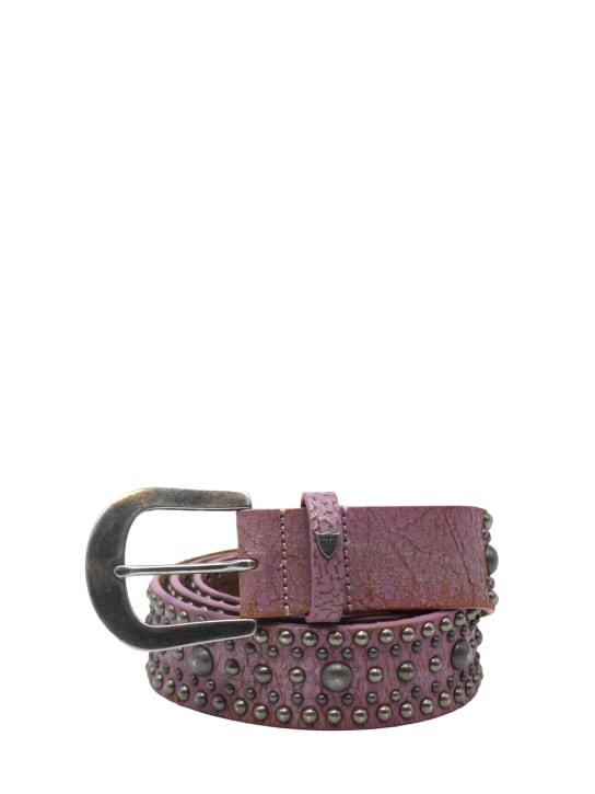 HTC Los Angeles: 3.5cm Studded leather belt - Pink - women_0 | Luisa Via Roma