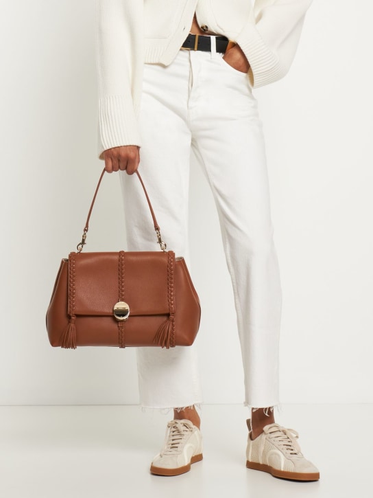 Chloé: Medium Penelope leather shoulder bag - Caramel - women_1 | Luisa Via Roma