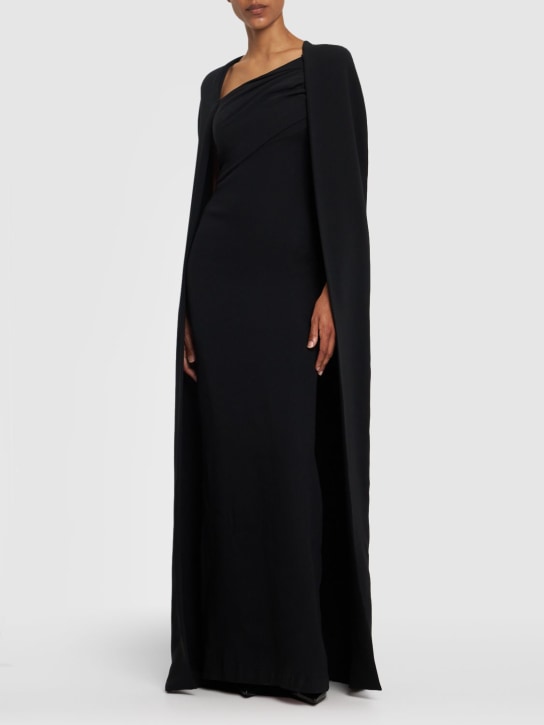 Tom Ford: LVR Exclusive silk georgette cape coat - Black - women_1 | Luisa Via Roma