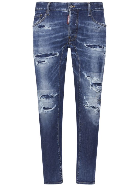 Dsquared2: Jeans aus Stretch-Denim „Tidy Biker“ - Dunkelblau - men_0 | Luisa Via Roma