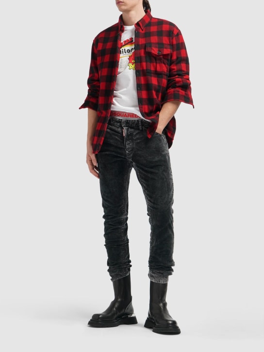 Dsquared2: Cool Guy marble corduroy 5 pocket jeans - Black - men_1 | Luisa Via Roma
