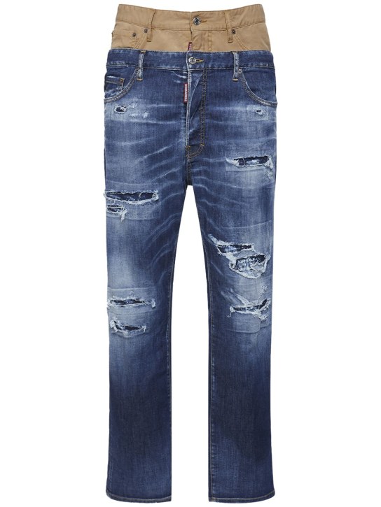 Dsquared2: 642 Twin Pack layered effect jeans - Navy - men_0 | Luisa Via Roma