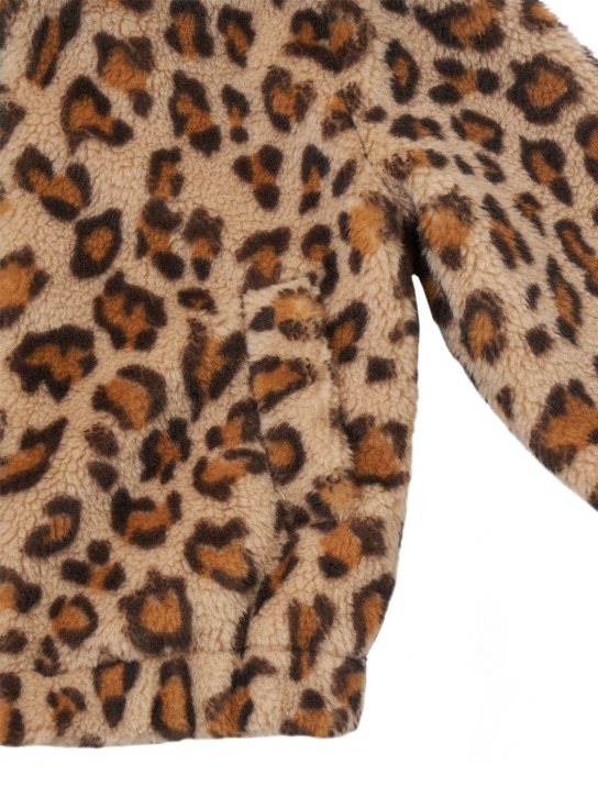Monnalisa: Leopard print faux fur jacket - Brown - kids-girls_1 | Luisa Via Roma