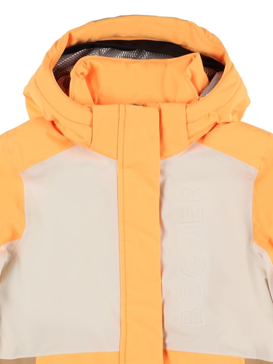 Bogner: Nylon puffer ski jacket - Orange/Beige - kids-boys_1 | Luisa Via Roma