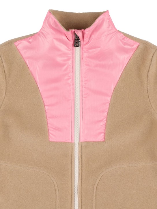 Bogner: Logo print tech & nylon sweatshirt - Beige/Pink - kids-girls_1 | Luisa Via Roma