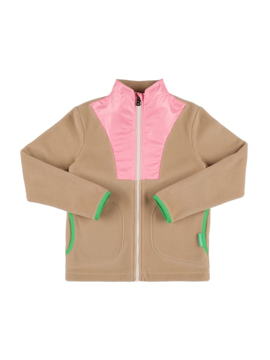 Bogner: Logo print tech & nylon sweatshirt - Beige/Pink - kids-girls_0 | Luisa Via Roma