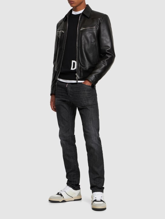 Dsquared2: Jeans de denim stretch - Negro - men_1 | Luisa Via Roma