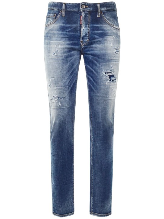 Dsquared2: Jeans Cool Guy in denim di cotone stretch - Blu - men_0 | Luisa Via Roma