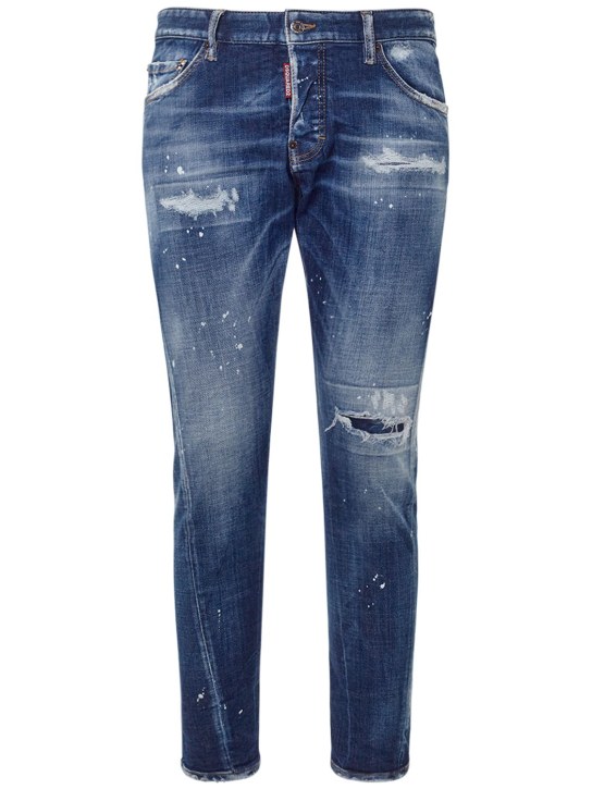 Dsquared2: Jeans Sexy Twist in denim di cotone stretch - Blu - men_0 | Luisa Via Roma