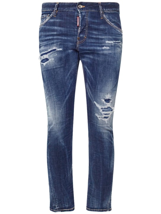 Dsquared2: Jeans Sexy Twist de denim de algodón - Azul - men_0 | Luisa Via Roma