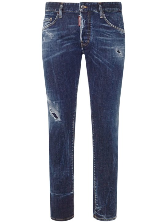 Dsquared2: Skater stretch cotton denim jeans - Blue - men_0 | Luisa Via Roma