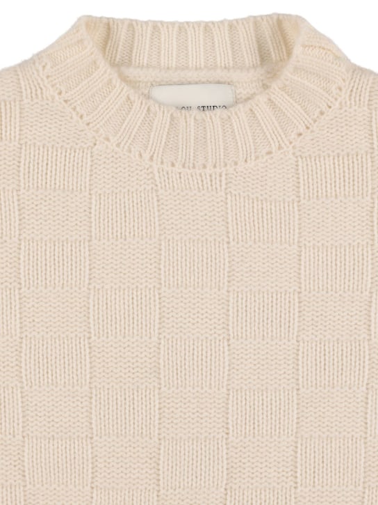 Loulou Studio: Cashmere sweater - Ivory - kids-girls_1 | Luisa Via Roma