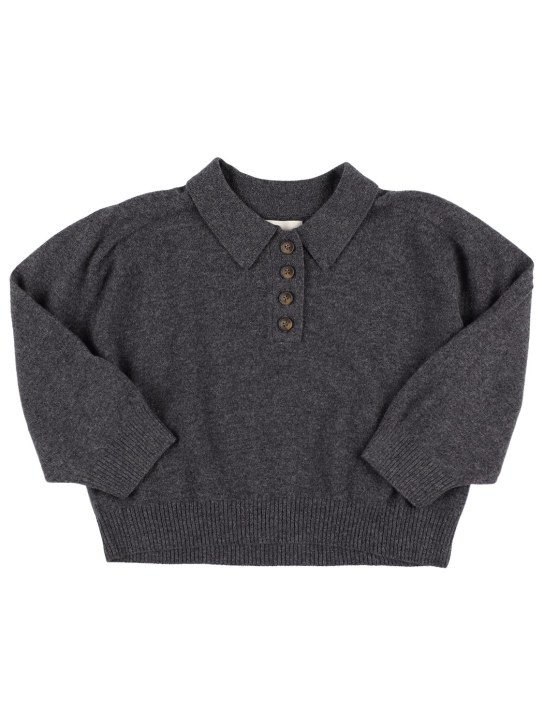 Loulou Studio: Oversize cashmere sweater - Grey - kids-boys_0 | Luisa Via Roma