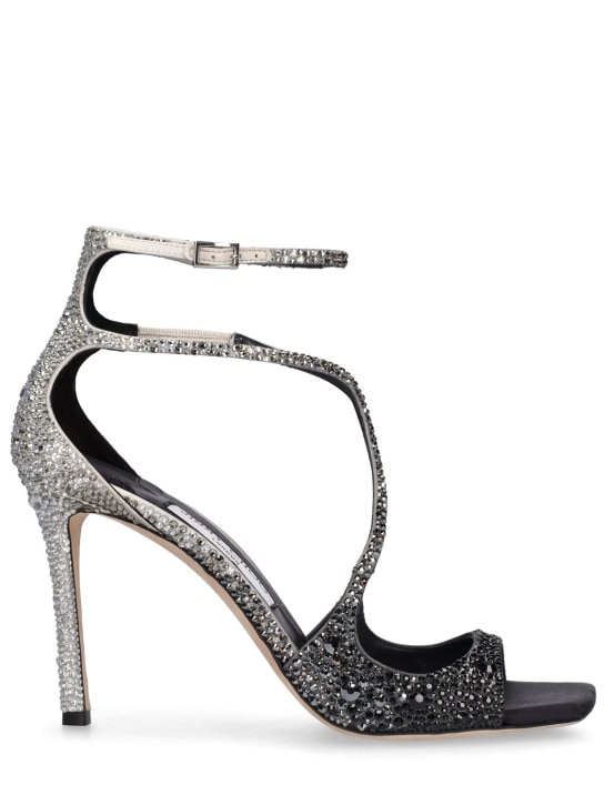 Jimmy Choo: LVR Exclusive 95mm Azia degradé sandals - Black/Silver - women_0 | Luisa Via Roma