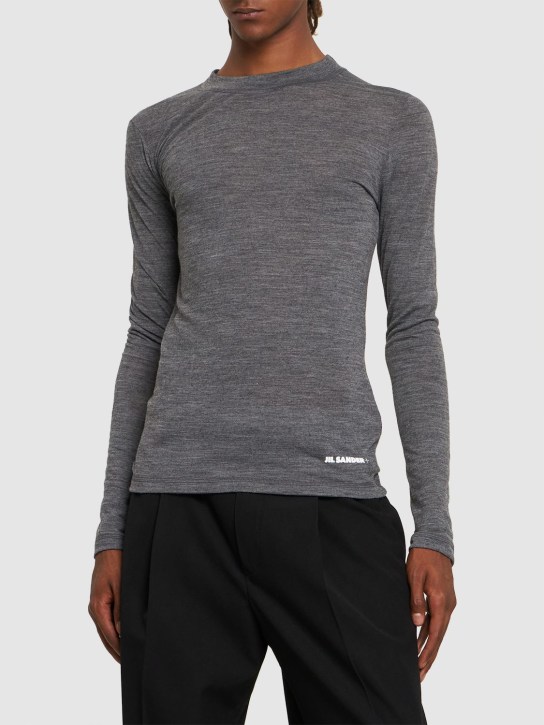 Jil Sander: Lightweight long sleeve t-shirt - Grey - men_1 | Luisa Via Roma