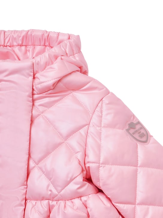Monnalisa: Hooded nylon puffer jacket - Pink - kids-girls_1 | Luisa Via Roma