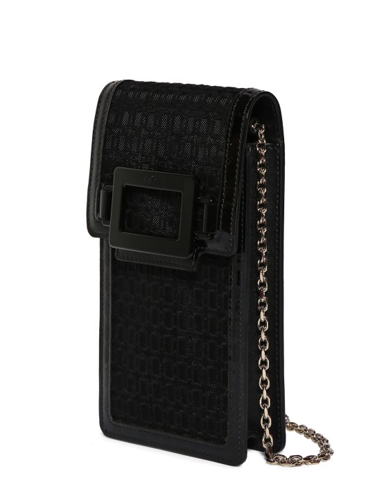 Roger Vivier: Belle Vivier leather phone holder - Black - women_1 | Luisa Via Roma