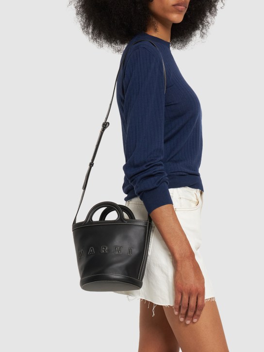 Marni: Mini leather bucket bag - women_1 | Luisa Via Roma