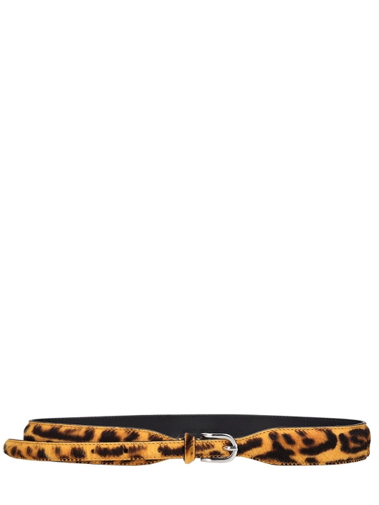 Marni: Leopard printed leather belt - Leopard - women_0 | Luisa Via Roma