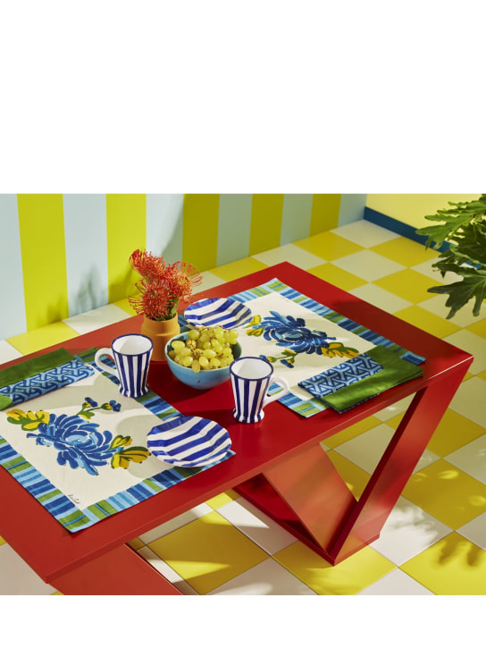 LISA CORTI: Lot de 2 sets de table en coton Vienna - Bleu - ecraft_1 | Luisa Via Roma