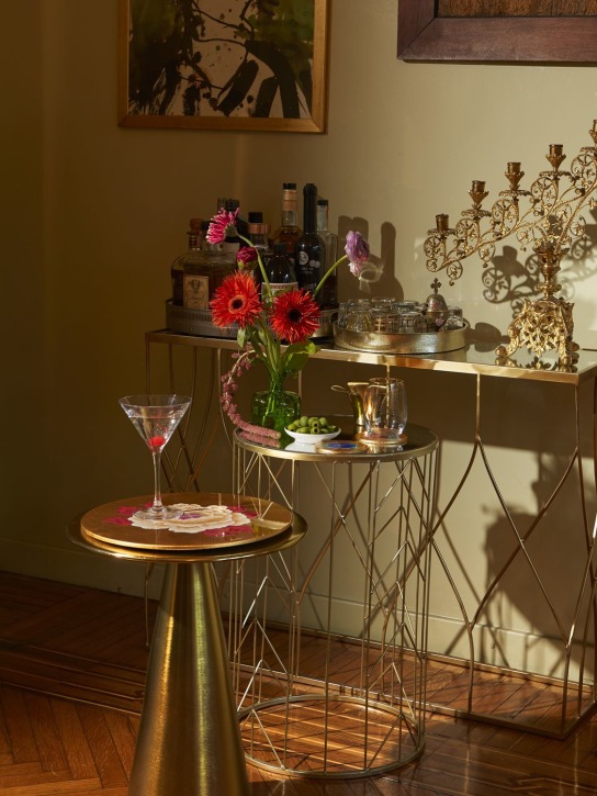 LISA CORTI: Set de table en liège laqué Flower - Or - ecraft_1 | Luisa Via Roma
