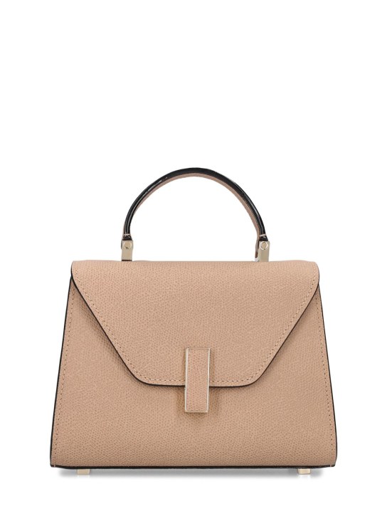 Valextra: Micro Iside grain leather top handle bag - Beige Cachemire - women_0 | Luisa Via Roma