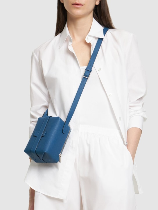 Valextra: Tric Trac leather top handle bag - Denim - women_1 | Luisa Via Roma