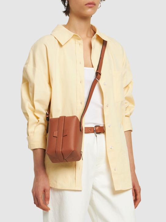 Valextra: Tric Trac leather top handle bag - Gold - women_1 | Luisa Via Roma