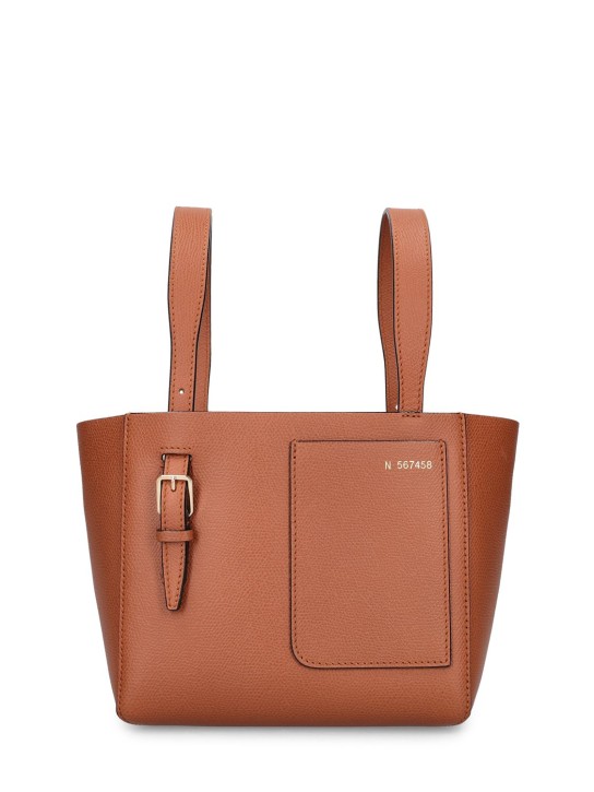 Valextra: Mini bucket leather top handle bag - Gold - women_0 | Luisa Via Roma