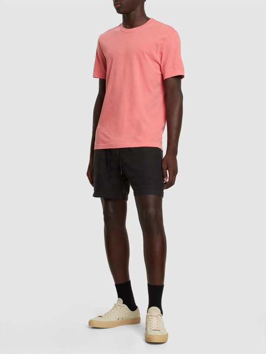 James Perse: T-shirt en jersey de coton léger - Flamingo - men_1 | Luisa Via Roma