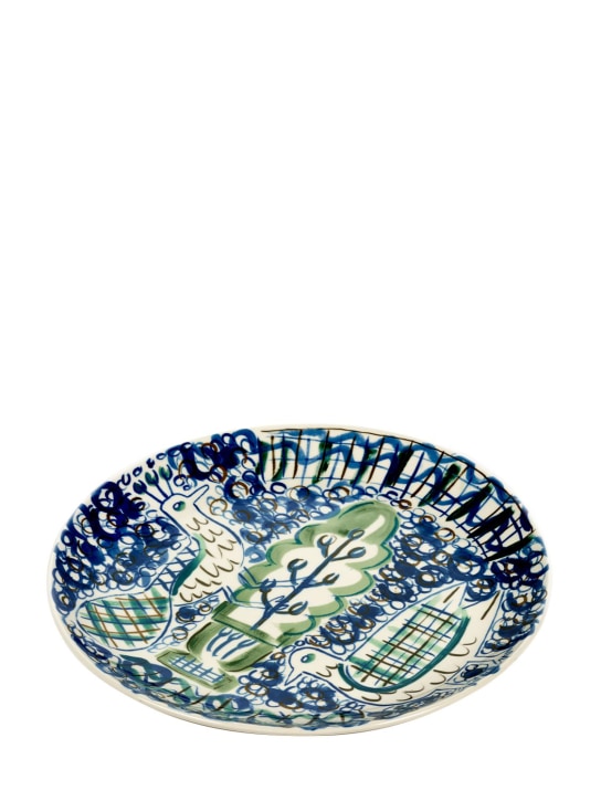 Serax: Assiette ronde Japanese Kimonos 34 cm - Bleu/Vert - ecraft_1 | Luisa Via Roma