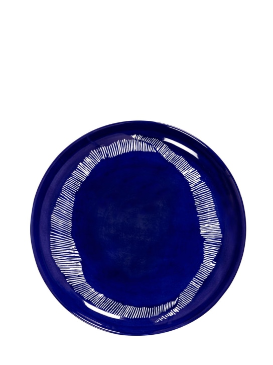 Serax: Set mit 2 dunkelblau gestreiften Tellern - Blau - ecraft_0 | Luisa Via Roma
