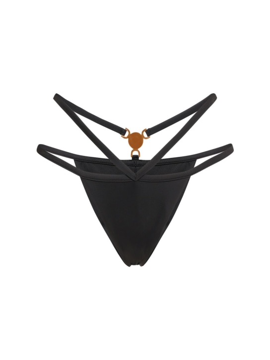 Versace: Braguitas de bikini de lycra - Negro - women_0 | Luisa Via Roma