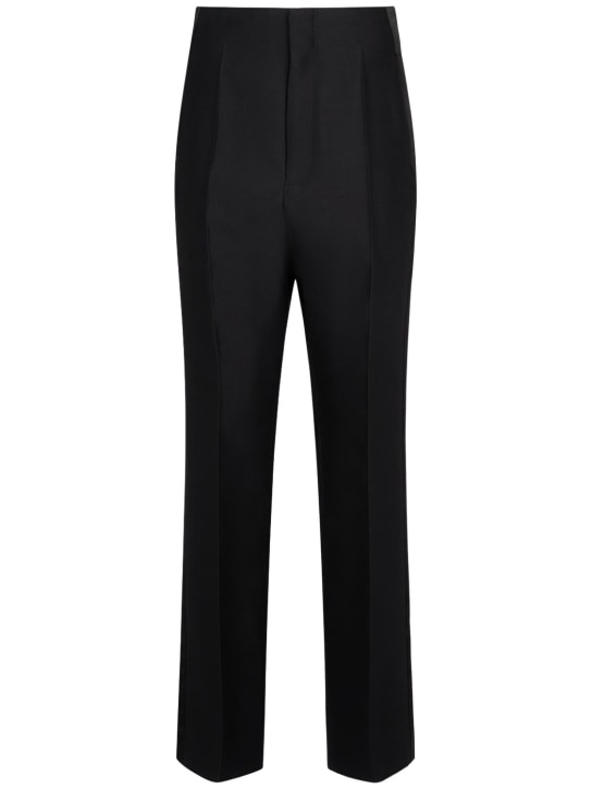 The Row: Hector wool & silk straight pants - Black - women_0 | Luisa Via Roma