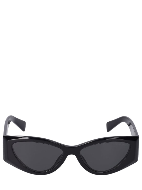 Miu Miu: Cat-eye acetate sunglasses - Black/Grey - women_0 | Luisa Via Roma