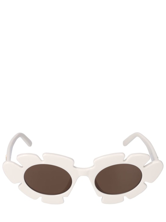 Loewe: Gafas de sol con forma de flor - Blanco/Café - women_0 | Luisa Via Roma