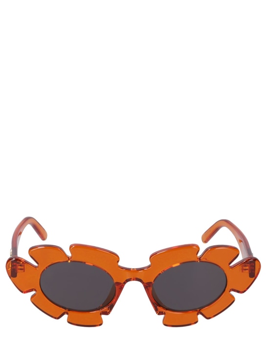Loewe: Gafas de sol con forma de flor - Orange/Smoke - men_0 | Luisa Via Roma