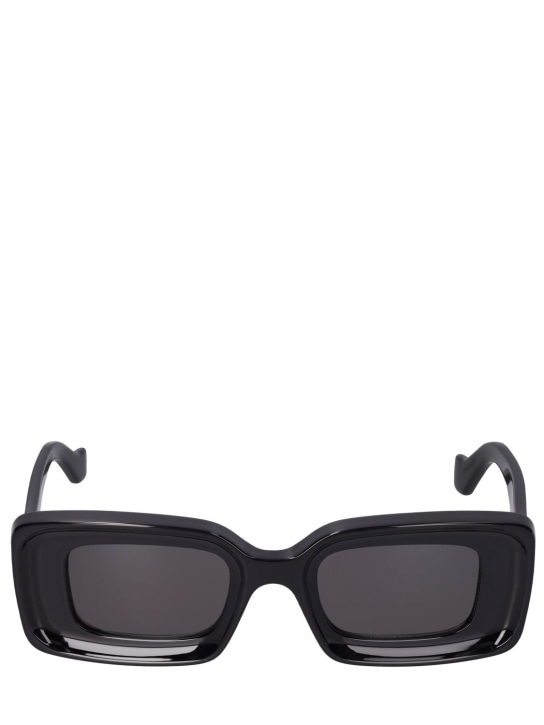 Loewe: Anagram squared acetate sunglasses - Black/Smoke - men_0 | Luisa Via Roma