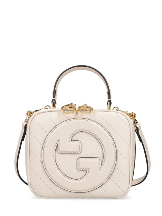 Gucci: Blondie leather top handle bag - Mystic White - women_0 | Luisa Via Roma