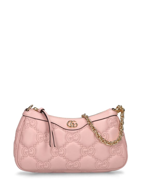 Gucci: GG Matelassé leather shoulder bag - Pink - women_0 | Luisa Via Roma