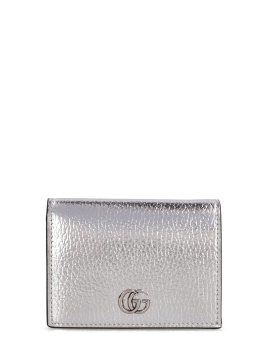 Gucci: Brieftasche aus Leder "GG Petite Marmont" - Silber - women_0 | Luisa Via Roma