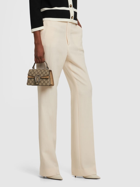 Gucci: Super mini canvas shoulder bag - Ebony - women_1 | Luisa Via Roma